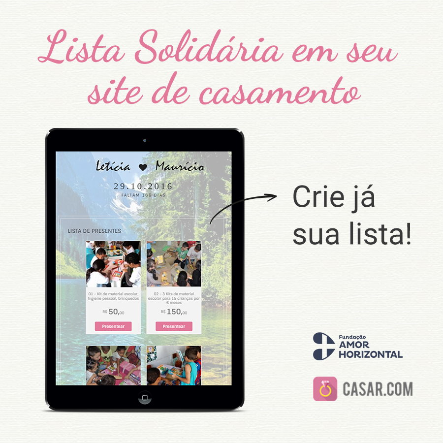 Lista solidária: saiba como doar seus presentes de casamento
