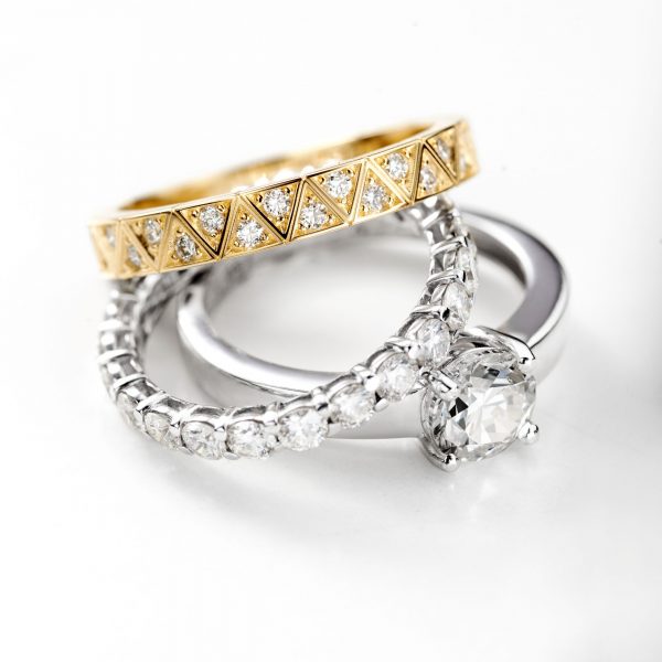 Aliança de casamento ouro branco