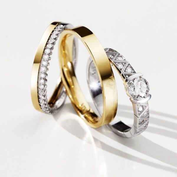 Aliança de casamento ouro branco