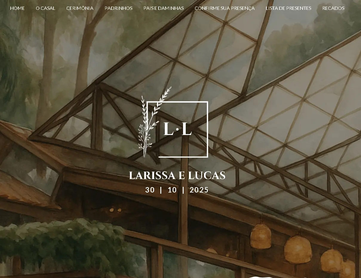 Imagem de exemplo de site de casamento do Casar.com
